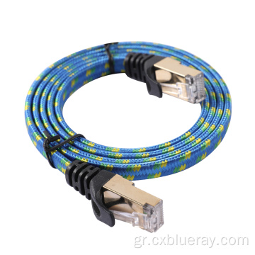 Nylon πλέκεται θωρακισμένο καλώδιο μπάλωμα Internet Cat7 Lan Ethernet Cable RJ45 Patch Network Cable